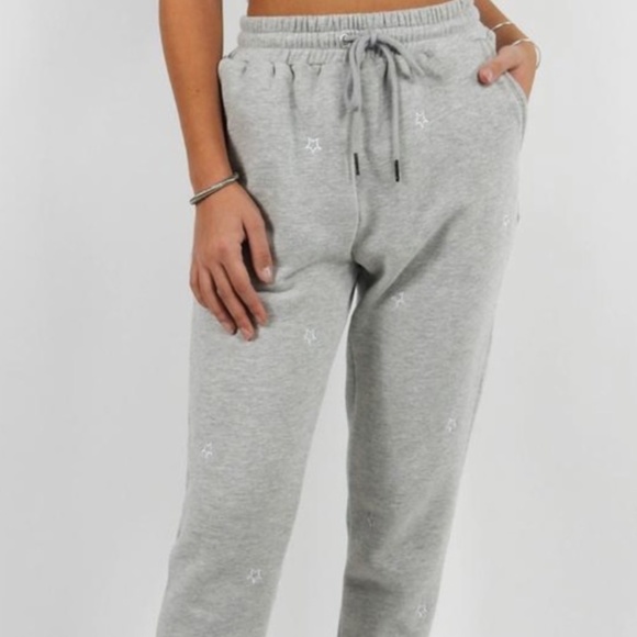 STAR EMBROIDERED JOGGERS - Picture 1 of 4